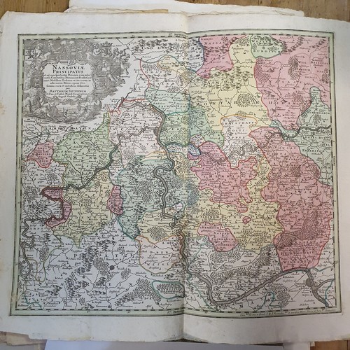 277 - A coloured map, 55 x 64 cm, and assorted other maps (qty)