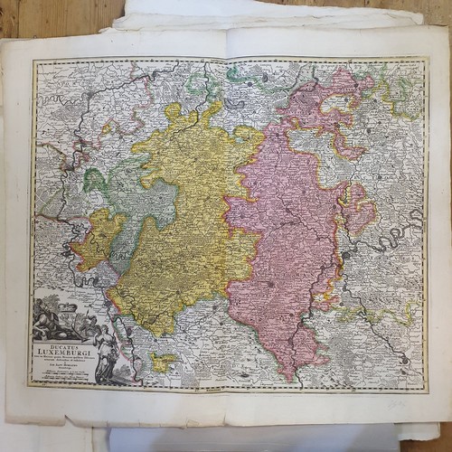 277 - A coloured map, 55 x 64 cm, and assorted other maps (qty)