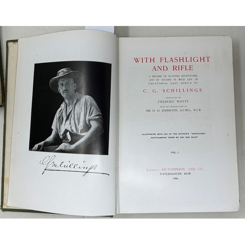 59 - Schillings (C G), With Flashlight And Rifle, published Hutchinsons & Co. 1906, two vols.,