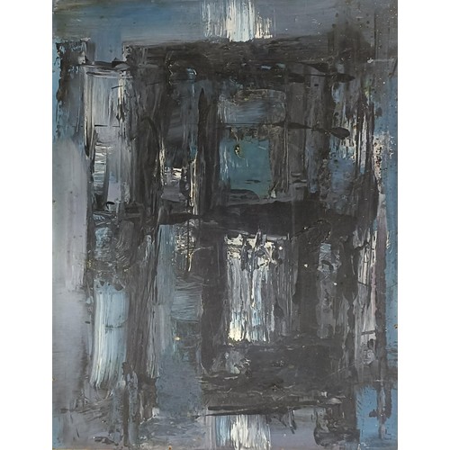 90 - An abstract oil on board, 69 cm x 53 cm