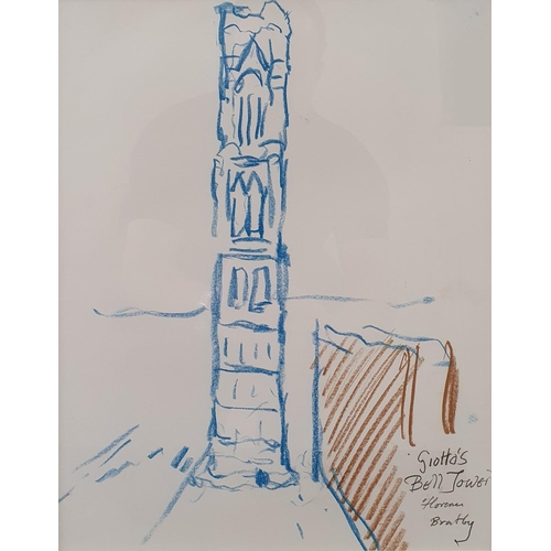 159 - John Randall Bratby (British 1928-1992), Giotto's Bell Tower, Florence, crayon, signed, 37 x 29 cm