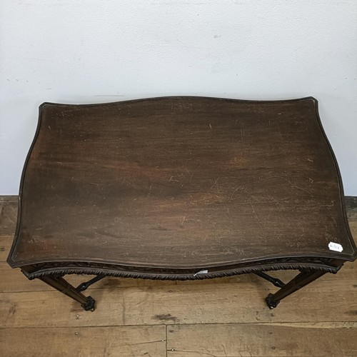 502 - A Chippendale style mahogany side table, 82 cm wide