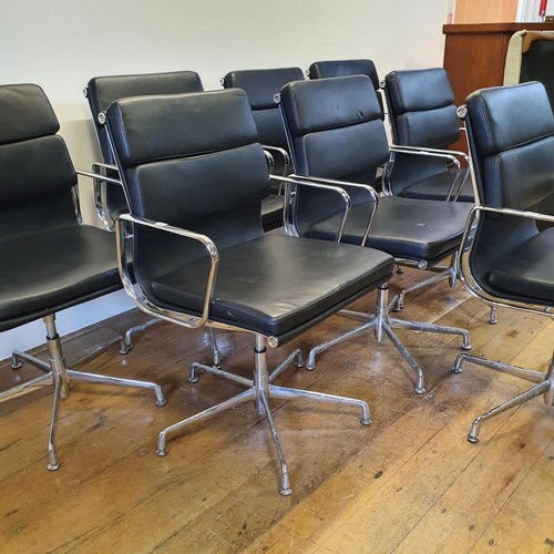 531 - A set of eight office chairs with chrome frames