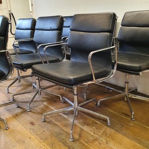 531 - A set of eight office chairs with chrome frames