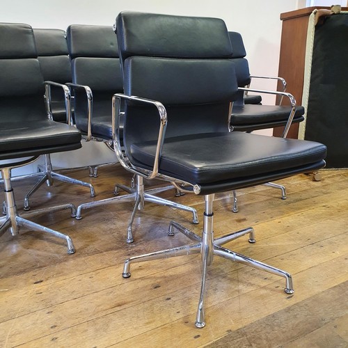 531 - A set of eight office chairs with chrome frames