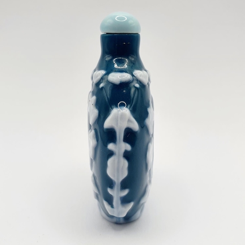 11 - A Chinese porcelain snuff bottle, 6 cm high 
Provenance: From a single owner collection of snuff bot... 