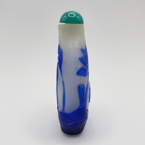 19 - A Chinese blue and white cased glass snuff bottle, 7 cm high
Provenance: From a single owner collect... 