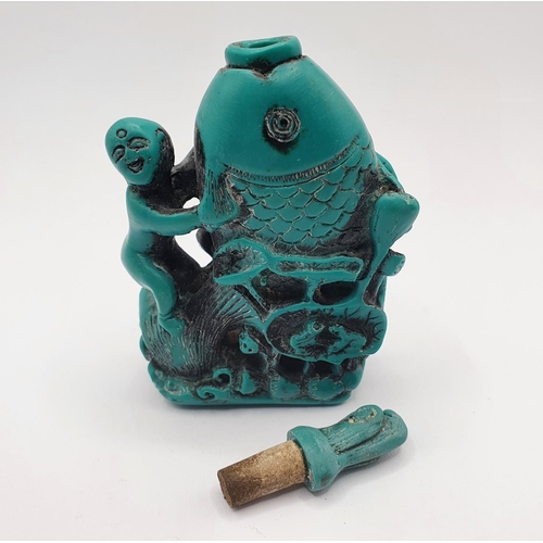 24 - A Chinese turquoise snuff bottle, 8 cm high 
Provenance: From a single owner collection of snuff bot... 