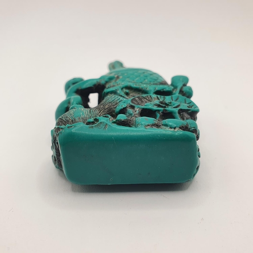 24 - A Chinese turquoise snuff bottle, 8 cm high 
Provenance: From a single owner collection of snuff bot... 