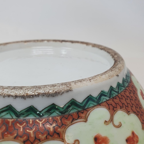 36 - A Chinese export ware bowl, decorated figures, 28 cm diameter 
Provenance:  From a Dorset collection