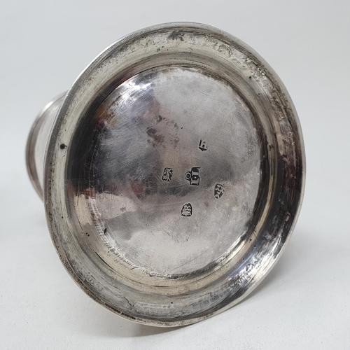 655 - A mid 18th century silver tankard, of slender tapering form, John Langlands, Newcastle 1774, 9.8 ozt... 