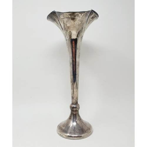 587 - A large silver trumpet shaped vase, Sheffield 1929, 33.5 cm high