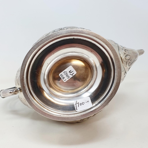 405 - An early Victorian silver teapot, with ebonised handles, Sheffield 1839, 26.2 ozt Provenance:  From ... 