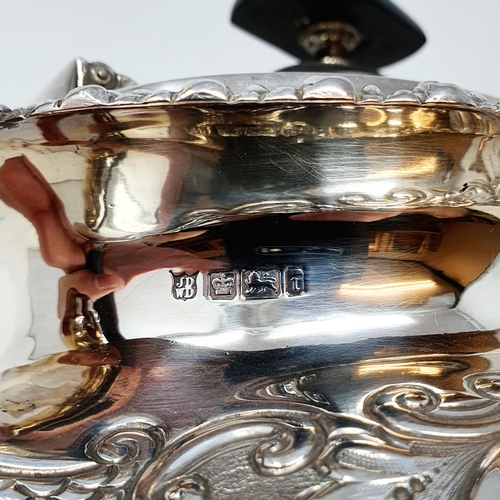 405 - An early Victorian silver teapot, with ebonised handles, Sheffield 1839, 26.2 ozt Provenance:  From ... 