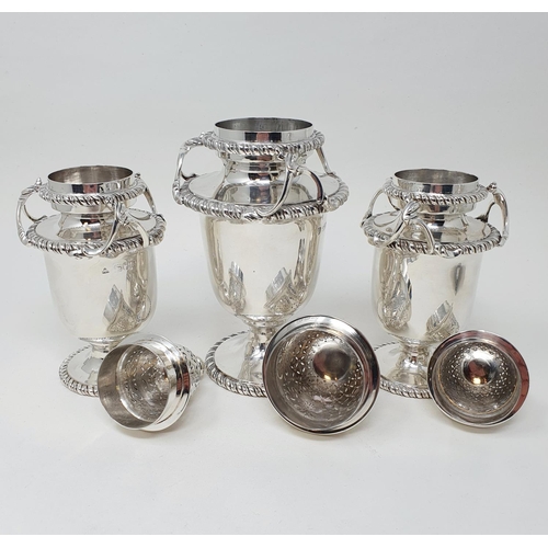 450 - A set of three late Victorian silver sifters, F B Thomas & Co (Charles Henry Townley & John William ... 