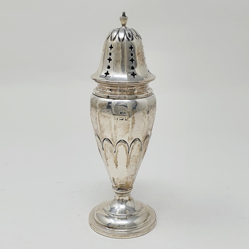 502 - A George V silver sifter, Birmingham 1922, filled, 16 cm high Provenance: From a large single owner ... 