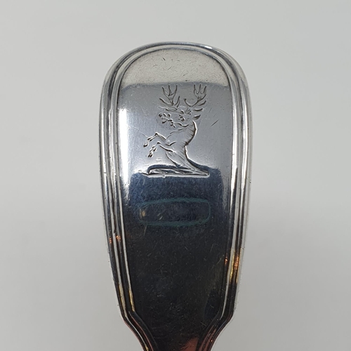 505 - A George IV silver fiddle and thread pattern sifter spoon, London 1821, 1.9 ozt  Provenance: From a ... 