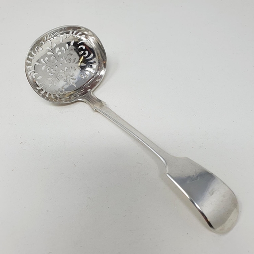 507 - A Victorian silver fiddle pattern sifter spoon, Exeter 1874  Provenance: From a large single owner c... 