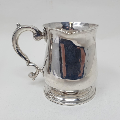 643 - A George III silver tankard, later initialed and dated to the base, London 1779, 5.6 ozt, rim badly ... 