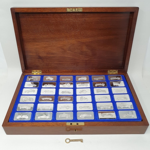 704 - A set of commemorative silver ingots, The Lord Montague Collection Of Great Cars, cased, with certif... 