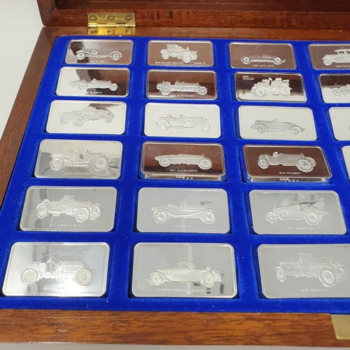 704 - A set of commemorative silver ingots, The Lord Montague Collection Of Great Cars, cased, with certif... 