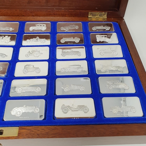 704 - A set of commemorative silver ingots, The Lord Montague Collection Of Great Cars, cased, with certif... 