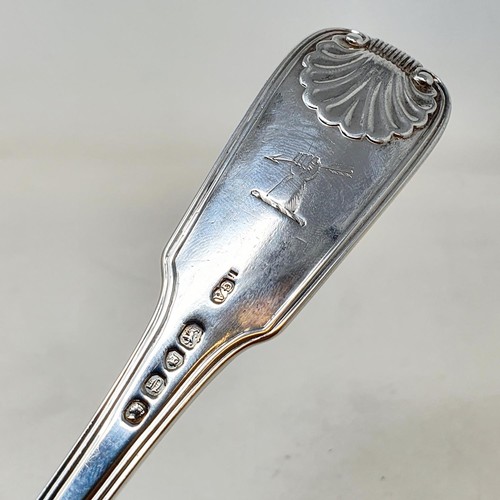 526 - A Victorian silver fiddle thread and shell patterned punch ladle, London 1848, 8.6 ozt   Provenance:... 