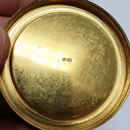 707 - A Continental silver gilt and blue enamel pill box, stamped A H. NAGUIB BUY, 4.5 cm diameter