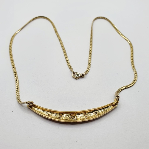 799 - A 9ct gold and diamond necklace, 7.8 g (all in)