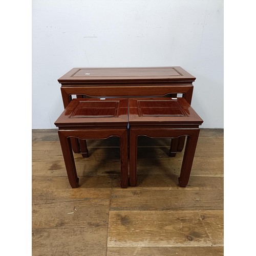 1320 - A Chinese nest of three tables, 78 cm wide