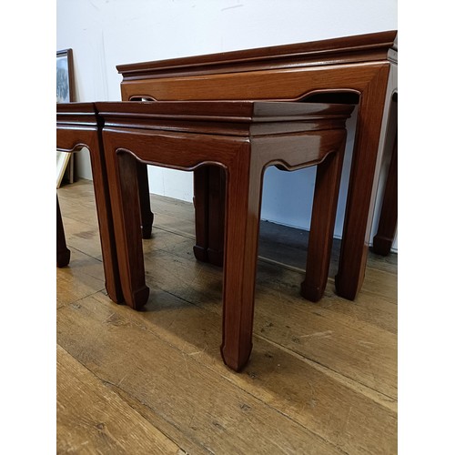 1320 - A Chinese nest of three tables, 78 cm wide