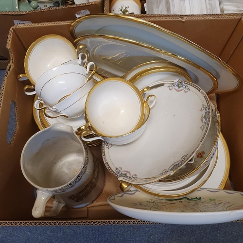 1055 - A Poole plate, an Anysley part Dinner service, assorted ceramics and other items (4 boxes)