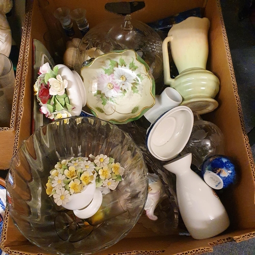 1056 - A pair of late 19th Century jugs, and assorted other items (5 boxes)