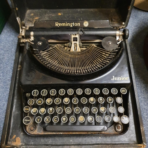 1065 - A stoneware bottle, stamped Hardy & Sons, 50 cm high, assorted ceramics and a typewriter (qty)