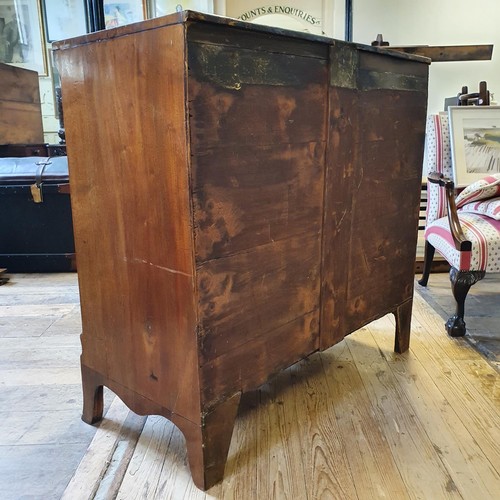 1240 - A 19th century mahogany chest, having two short and three long drawers, 106 cm wide