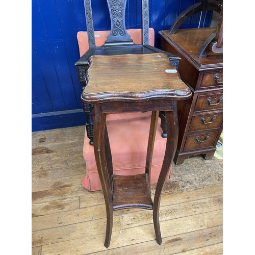 1289 - A 19th century button back nursing chair, a wall shelf, assorted furniture, ceramics and other items... 