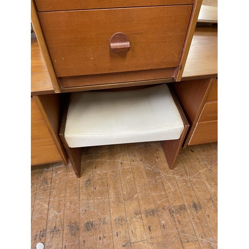 1267 - A teak dressing table, a stool, a matching chest and other items (9)