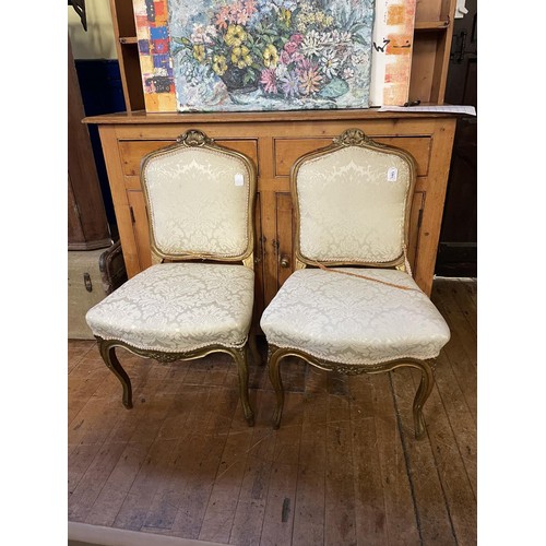 1261 - A pair of early 20th century parlour chairs, another chair, and assorted metalwares (qty)