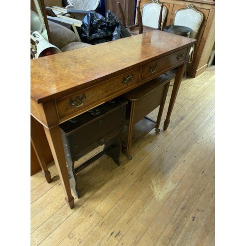 1333 - A yew wood side table, and two sewing boxes (3)