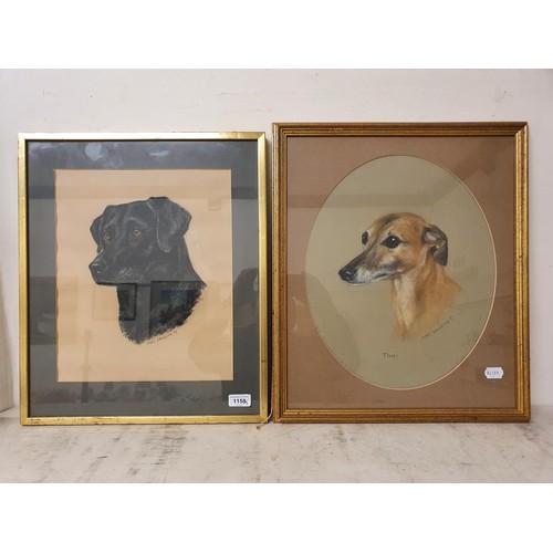 1158 - Mary Browning, Thai, signed and dated '81, 40 x 31 cm, and another of a labrador, signed and dated '... 