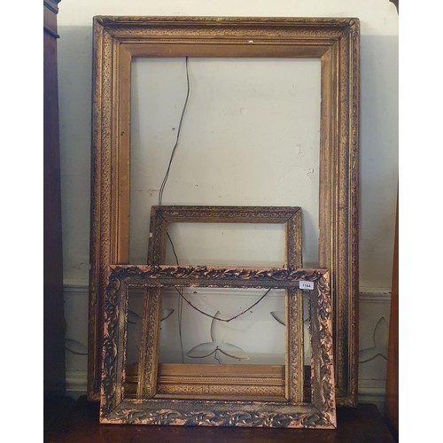 1164 - A gilt gesso picture frame, 107 x 76 cm, and two others (3)