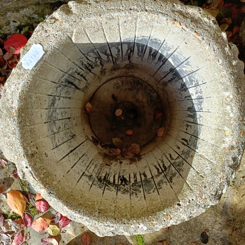 1308 - A pair of composite stone garden planters, in the form of logs, 26 cm high