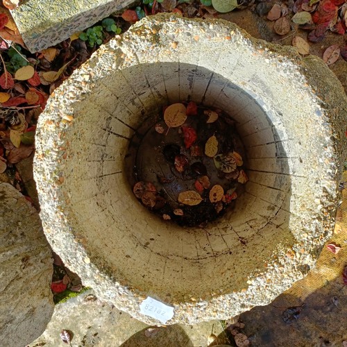 1308 - A pair of composite stone garden planters, in the form of logs, 26 cm high