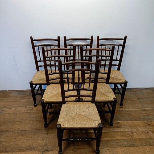 1192 - An oak dining table, 180 cm wide, and six dining chairs (7)