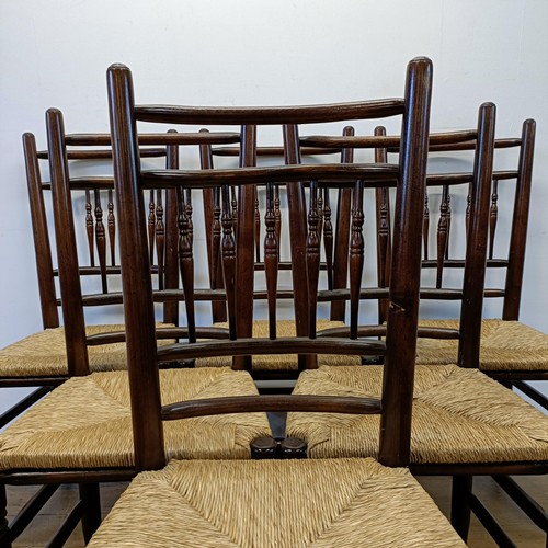 1192 - An oak dining table, 180 cm wide, and six dining chairs (7)