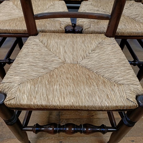 1192 - An oak dining table, 180 cm wide, and six dining chairs (7)