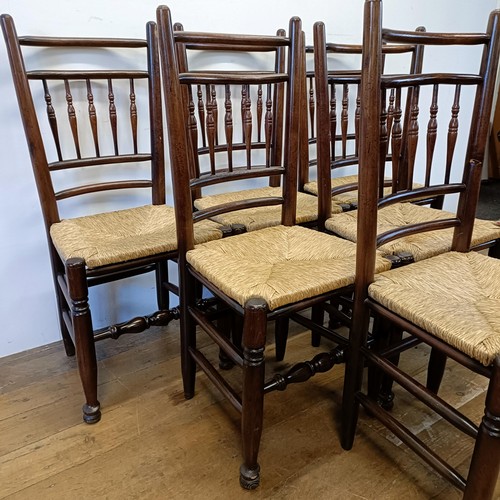 1192 - An oak dining table, 180 cm wide, and six dining chairs (7)