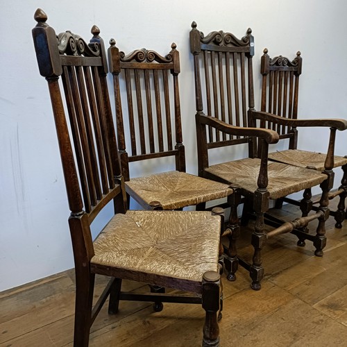 1220 - A set of four oak chairs, and assorted other chairs (14)