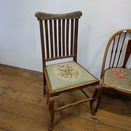 1220 - A set of four oak chairs, and assorted other chairs (14)