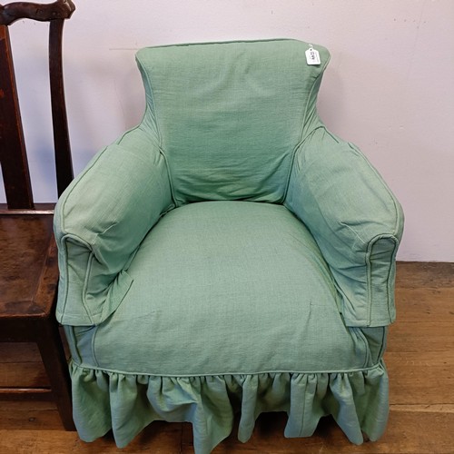 1244 - An early 20th century armchair, and an oak single chair (2)